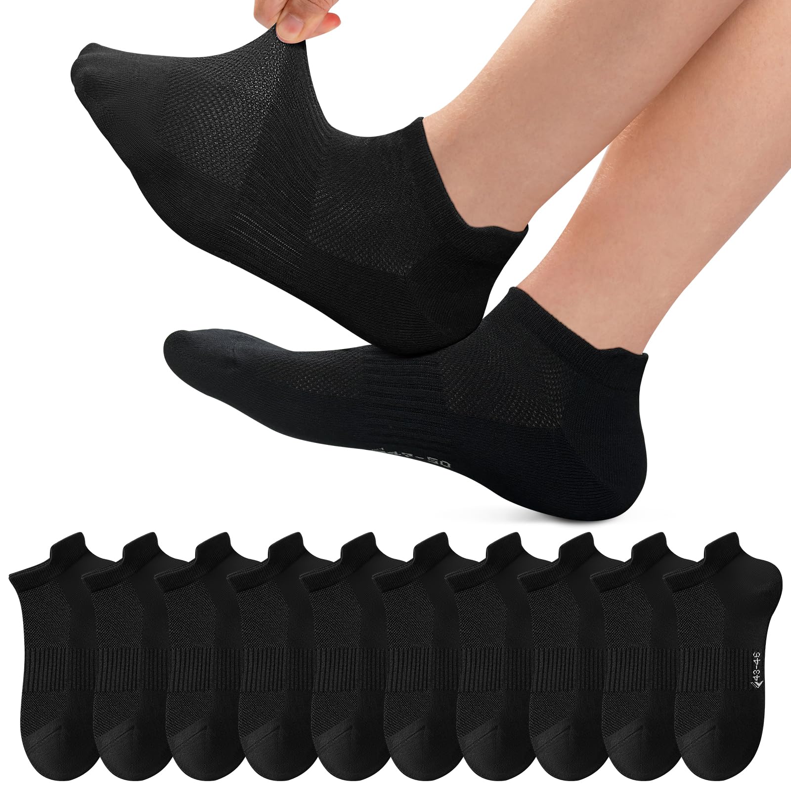 Fullluwaa Sneaker Socken Herren Damen, 6/10 Paar, Kurze Sportsocken, Baumwolle Socken, Atmungsaktiv Laufsocken | Herren Damen, Atmungsaktiv, Baumwolle