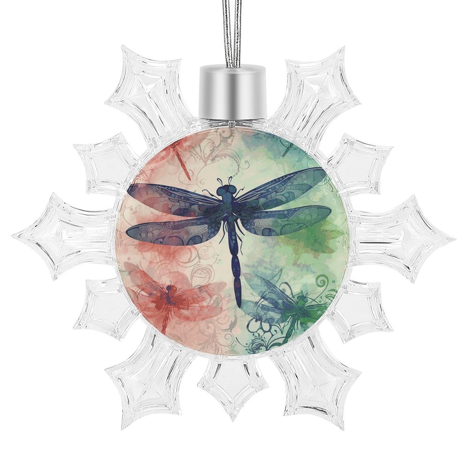 Modern Dragonfly Snowflake Ornaments Cute Snowflake Pendant Exquisite Christmas Tree Ornaments for Christmas Weddings New Year Birthday Holiday Celebration
