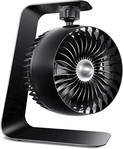 Miniatura 7 de Koonie Ventilador USB con clip, viento fuerte, ultra silencioso, pequeño ventilador de escritorio con abrazadera fuerte, ajustable de más de 360°, 3