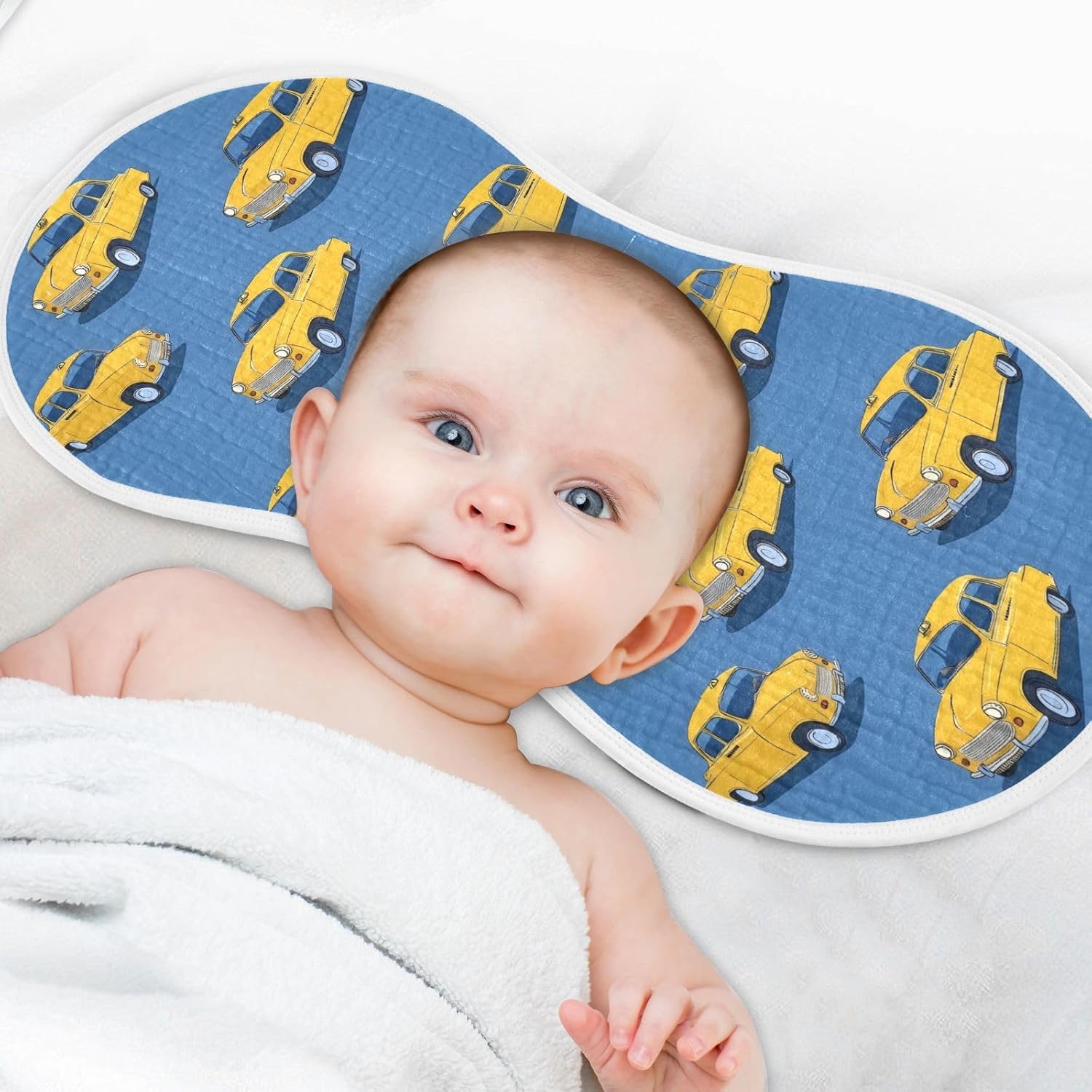 vvfelixl Baby Burp Cloths Classic Yellow Taxis Baby Newborn Cotton Burping Cloths Set Babys Washcloths 4 Pack