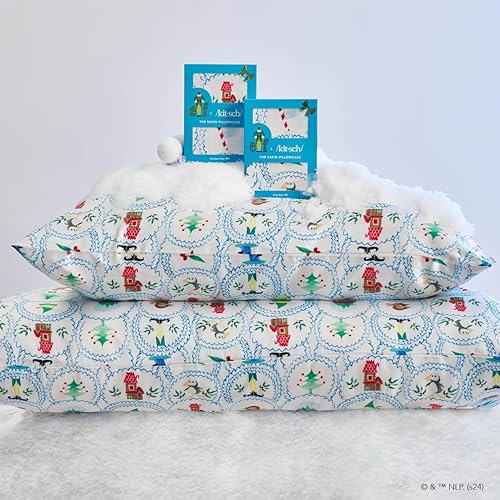 Vista 229 de Kitsch x Elf - Funda de almohada de satén con cremallera de tamaño queen/estándar, para el cabello y la piel, funda más suave que la seda, lavable a