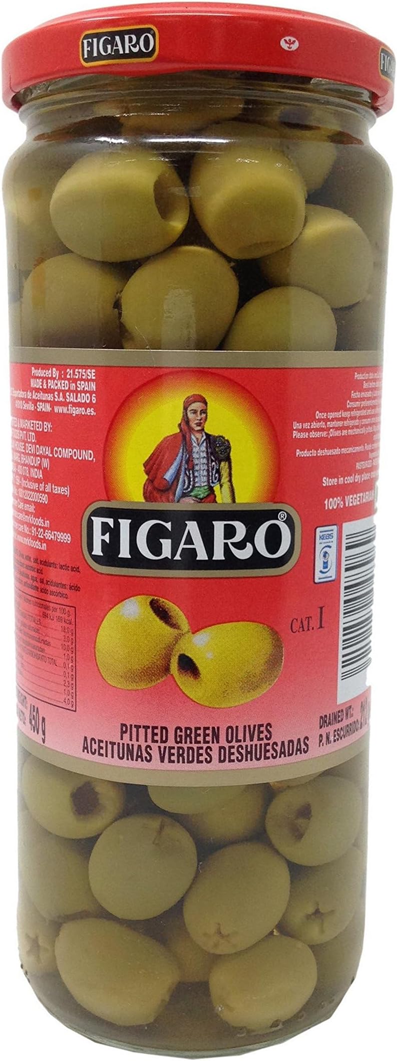 Figaro Pitted Green Olives 212g