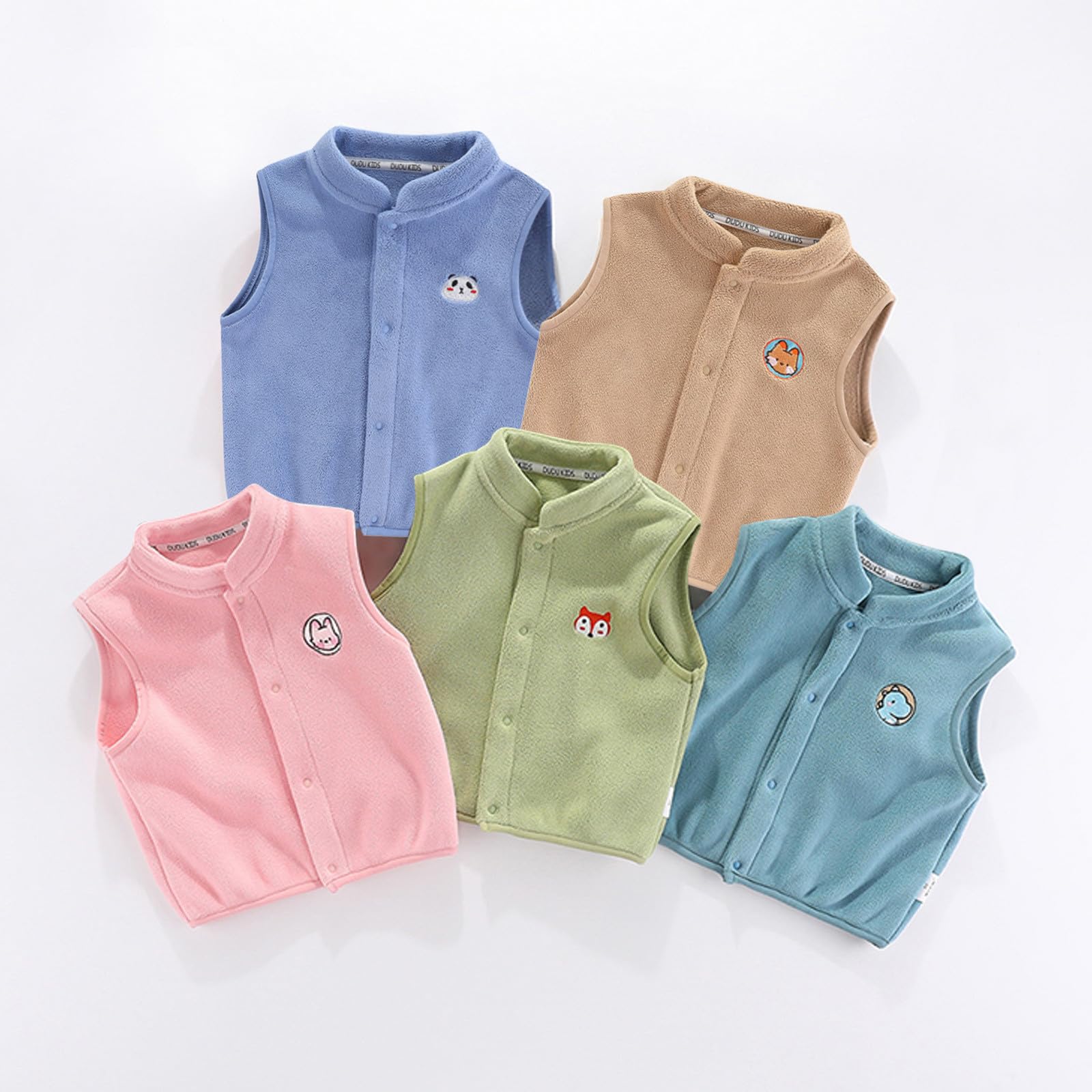 Generisch Chaleco de dibujos animados de invierno para niños y niñas, chaqueta de abrigo para niños, abrigo de forro polar, chaqueta sin mangas para bebé 86