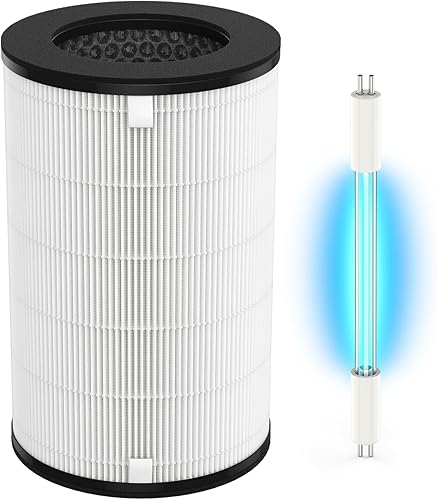 AP-T40 Filtro HEPA verdadero y bombillas de repuesto UV-C compatibles con HoMedics AP-T40, AP-T40WT, AP-T43-WT, AP-T45-BK y AP-T45-WT