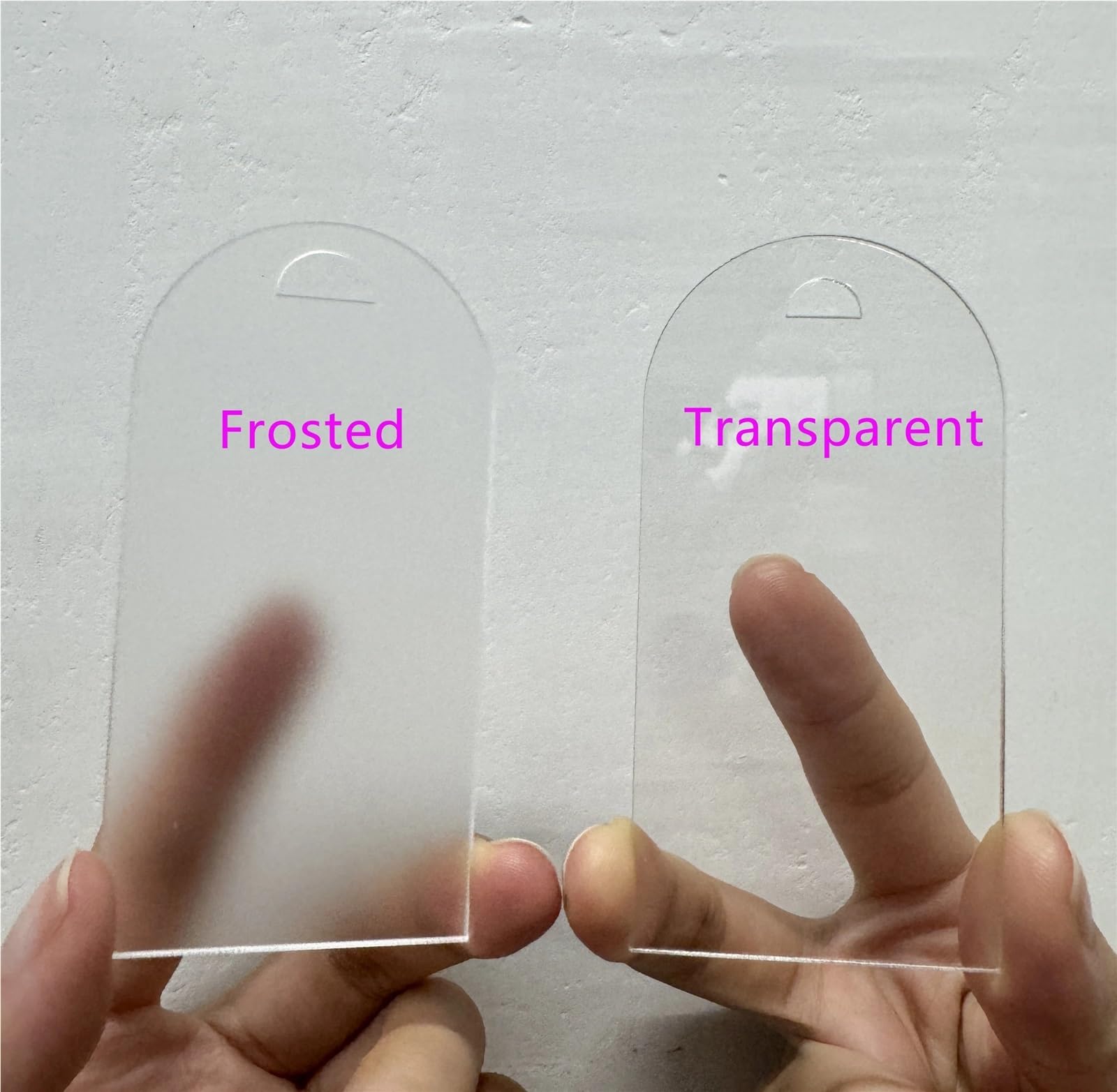 Platzkarten aus Acryl, blanko, gewölbt, für Hochzeiten, mattiert und transparent, 40 Stück