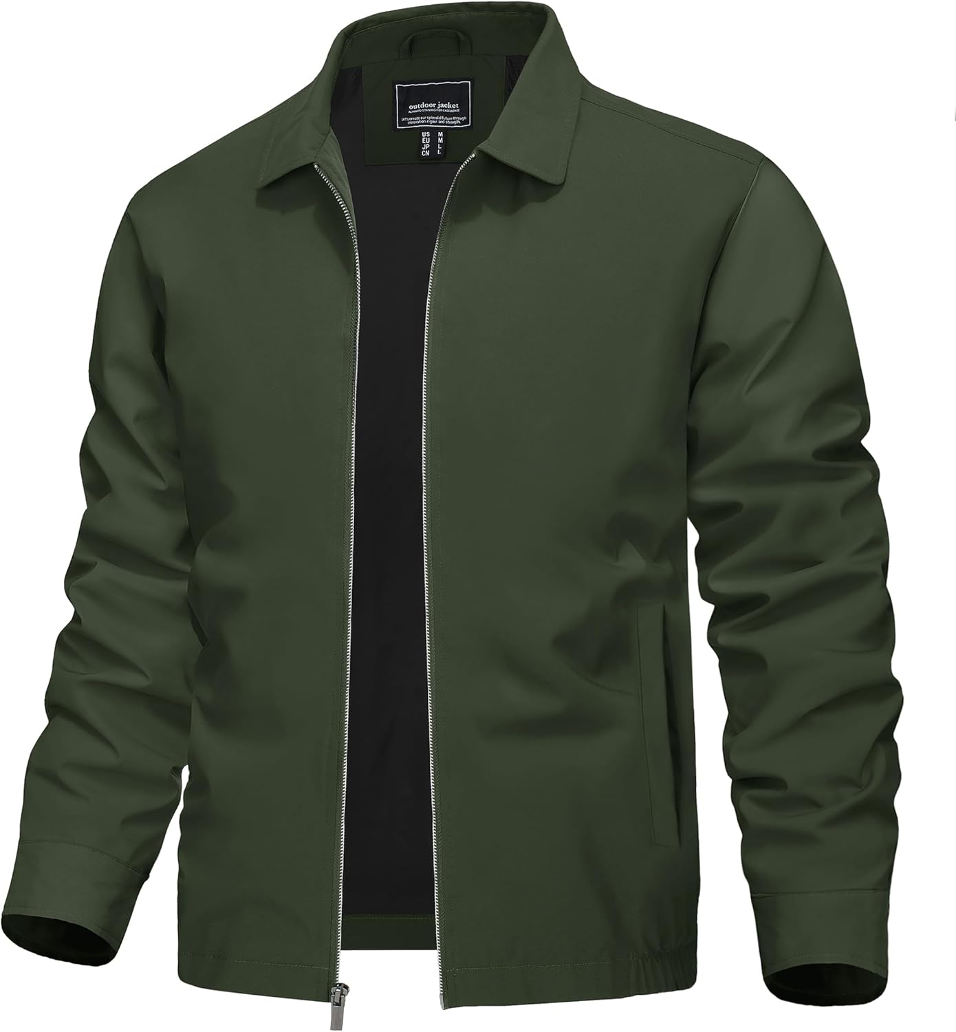 TACVASEN Mens Lightweight Windbreaker Full Zip Up Laydown Collar Jackets Light Casual Coat with Zip Pockets TACVASEN Mens Lightweight Windbreaker Full Zip Up Laydown Collar Jackets Light Casual Coat with Zip Pockets