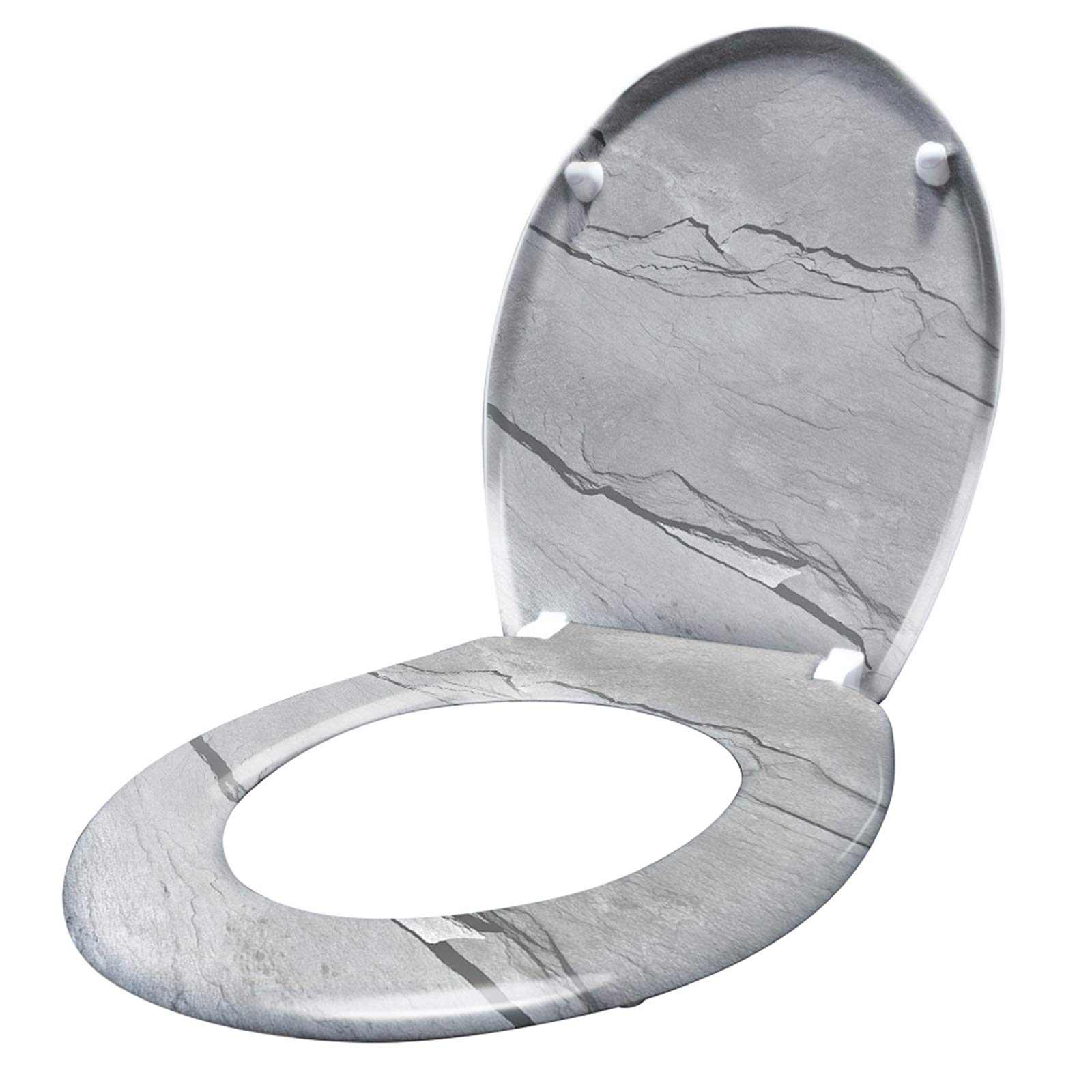 YEATHOR Soft Close Toilet Seat O-Shaped Toilet Lid with Quick Release Standard WC Seat Loo Cover Oval ABS Universal for Bathroom WC Pan & Bowl, MKP-000