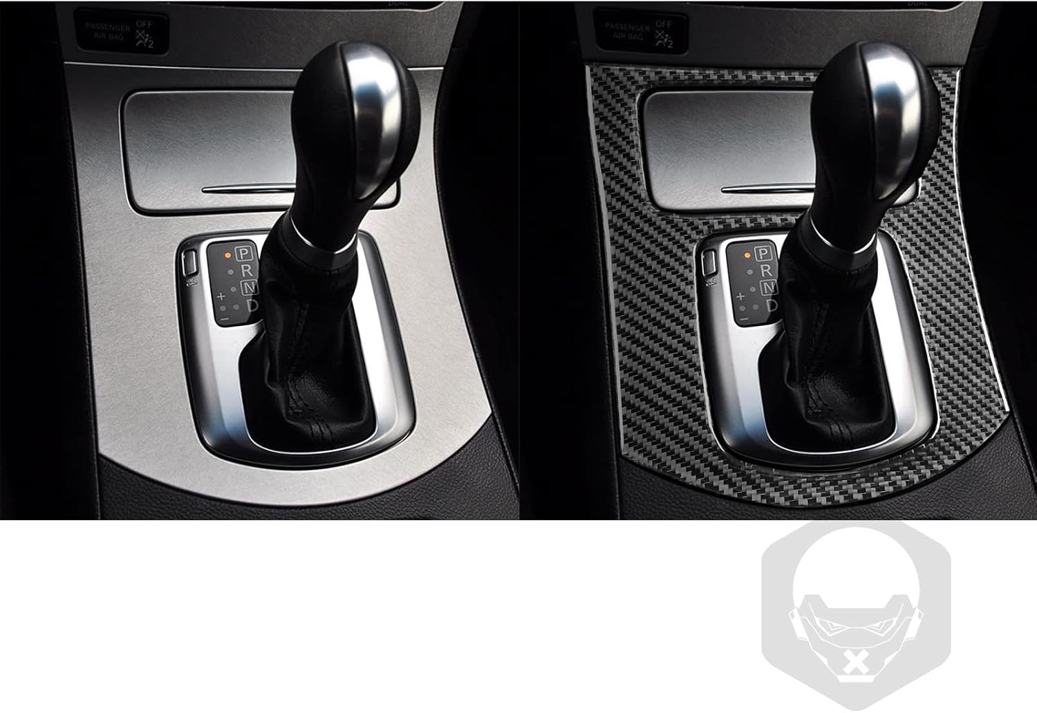 NVCNX Real Carbon Fiber Gear Shift Panel Storage Box Frame Cover Trim Console Decoration Soft Sticker Car Interior Accessories for Infiniti G37 2008-2010, for G35 2007-2008 1PC Black B