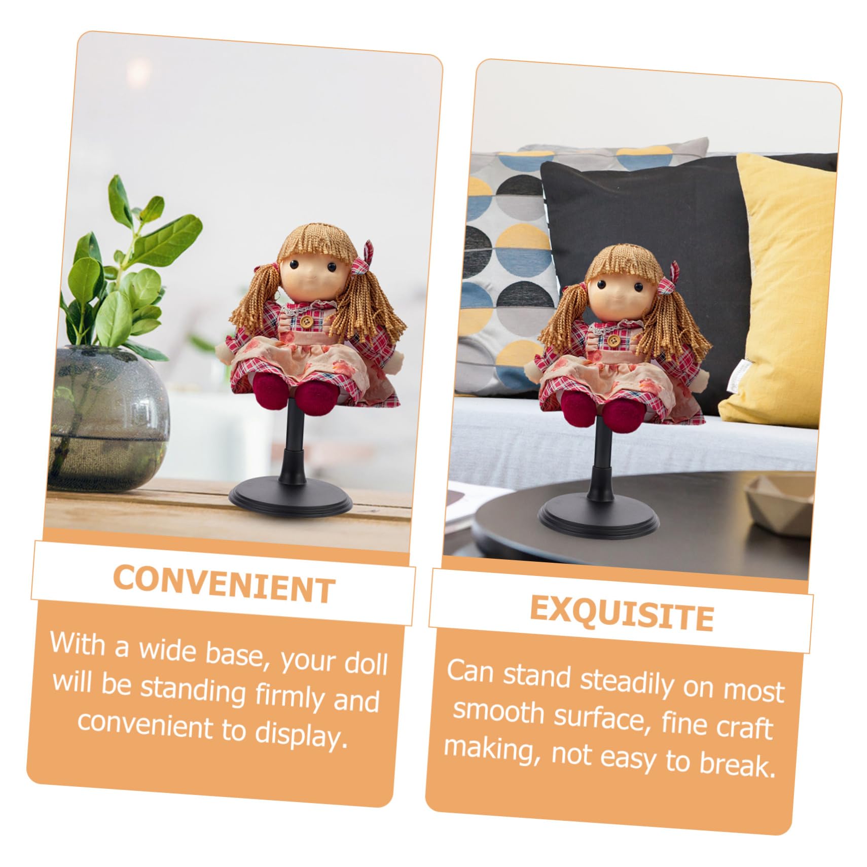 BESTonZON Doll Stand Display Rack 3pcs Doll Holders Sturdy Base Display Stands Smooth Surface for Boys and Girls