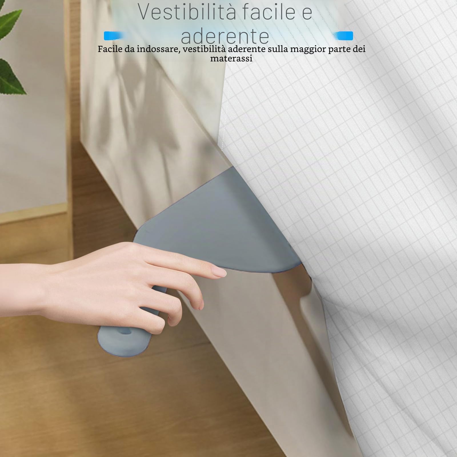 panthem Lenzuolo universale con messa a terra per letto – cotone biologico con fibra argentata per dormire meglio, 265 x 60 cm, con messa a terra (bianco)