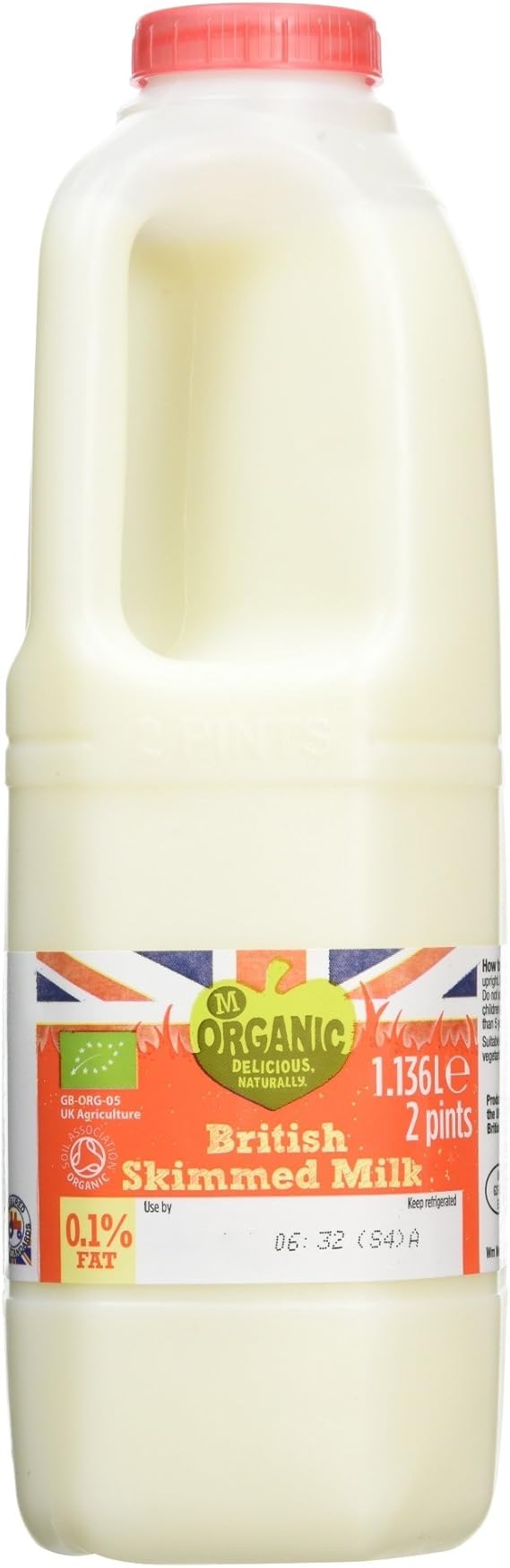 Morrisons Organic British Skimmed Milk 2 pint Amazon.co.uk Grocery