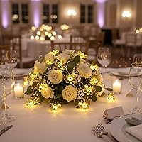 Vista 2 de Luces de Cadena Decorativas de Abejas de 10 pies, Cadena de Luces con 30 Bombillas LED en Forma de Abeja Operadas por Batería, Luces de Hadas