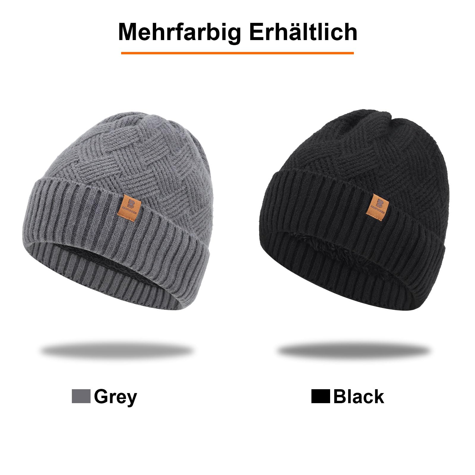 Czapka Beanie dla Mężczyzn i Kobiet, Uniseks Czapki Dzianiny na Jesień Zimę Dzianina Czapka Zimowa Damska Miękka i Ciepła Czapka Knitted Hats,Czarny