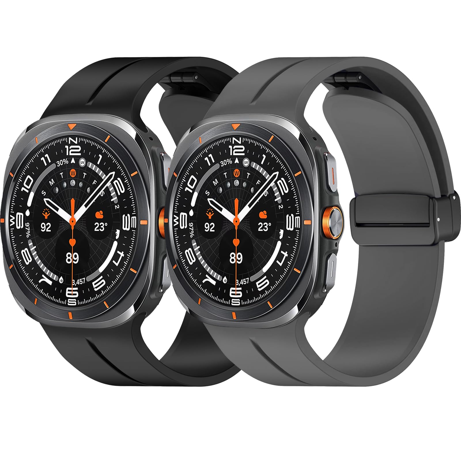 Galaxy Watch Ultra Bands,Magnetic Sport Band for Samsung Watch Ultra Band 47mm Men Women,Soft Silicone Replacement Strap B...