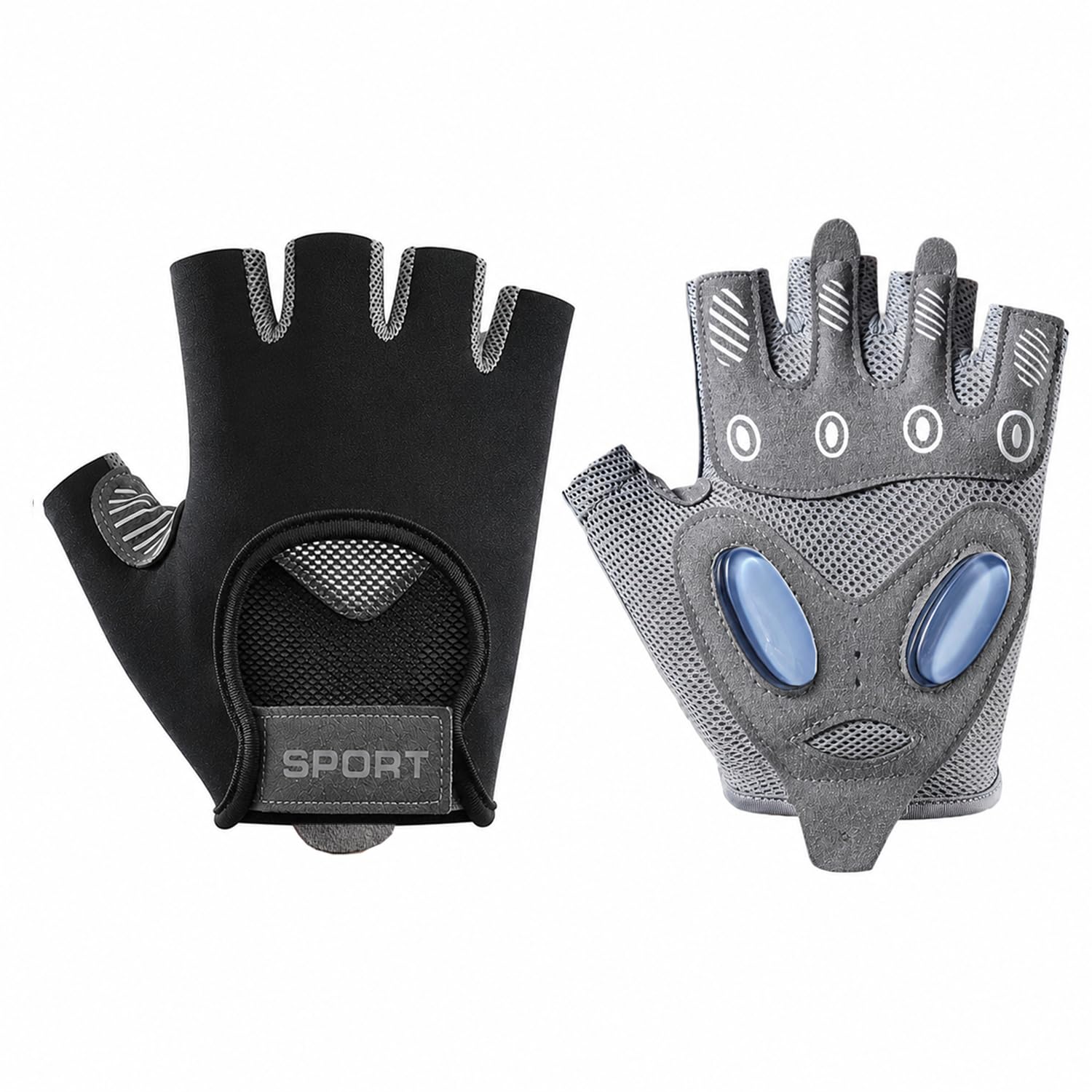 Fingerless Gym Gloves for Men & Women Workout, Anti-Slip Silicone Palm Design Weightlifting Workout Gloves, Summer Breathable for Cycling, Fitness (Black Size M)-image-39