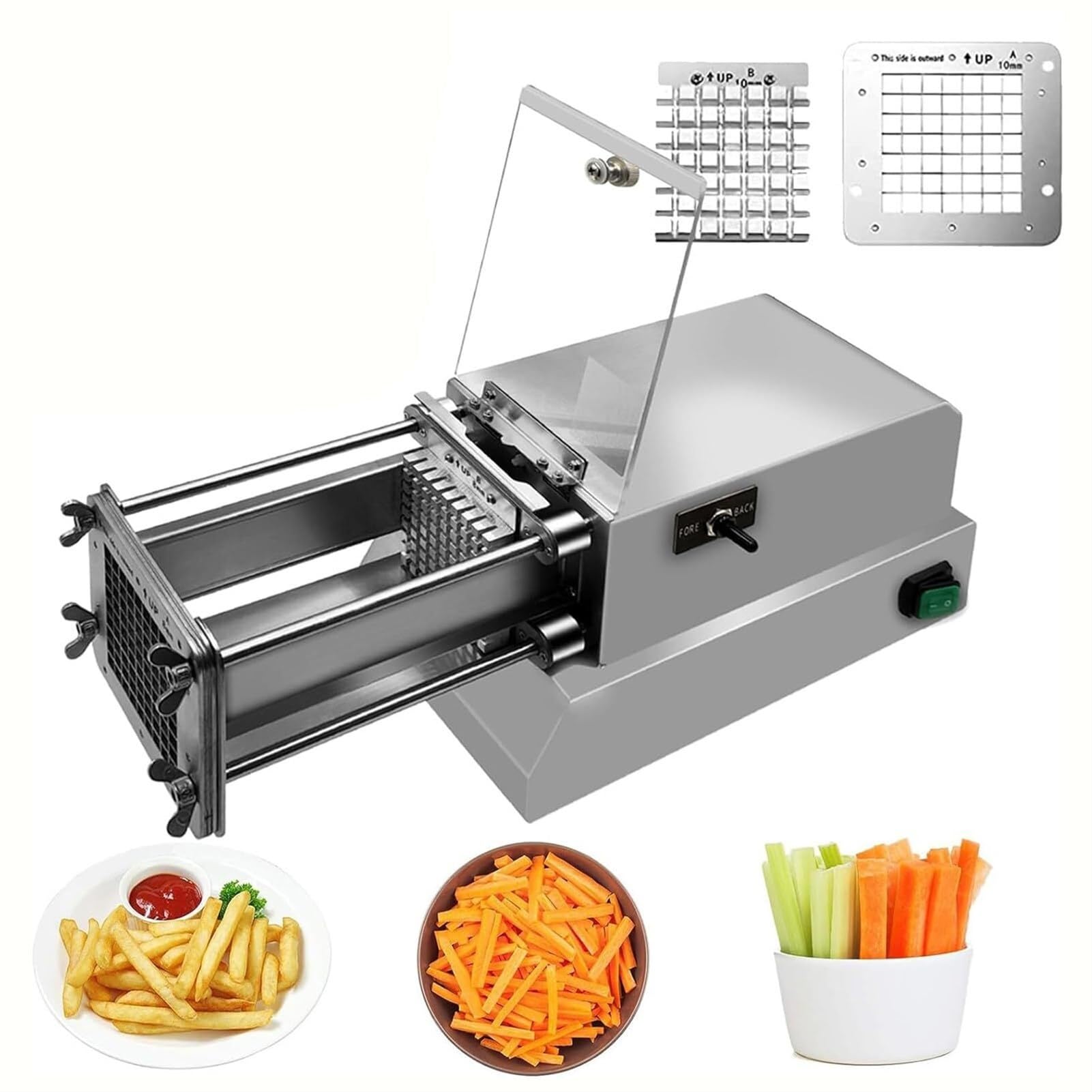 OLSKFUH Electric French Fries Cutter, Vegetable Dicer, Commercial Potato Cutter For Restaurant, Kitchen,10mm