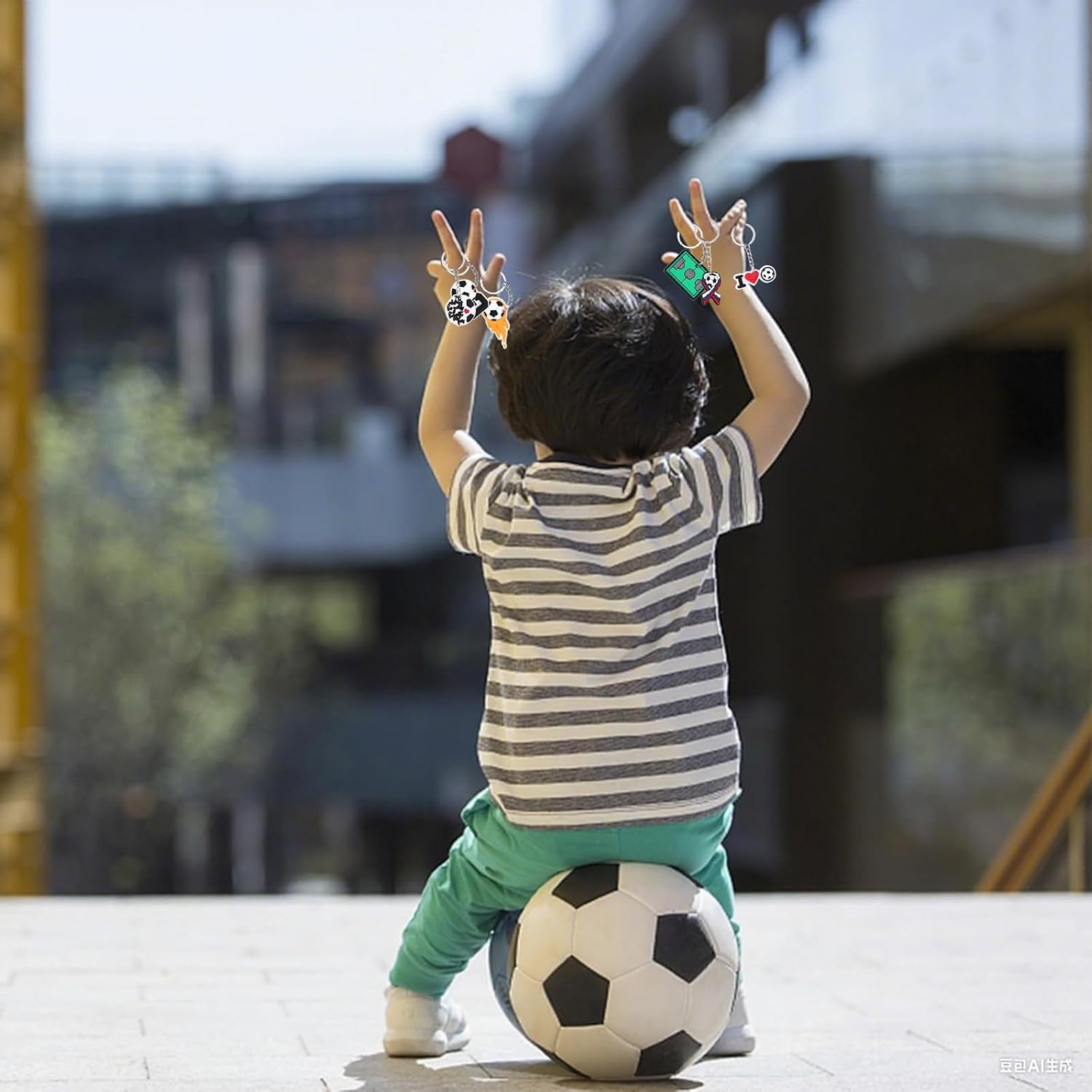 24 штуки брелоков для ключей Soccer Ball брелок с изображением футбольного мяча на день рождения вечеринку в качестве подарков на карнавал в качестве награды в подарочные пакеты