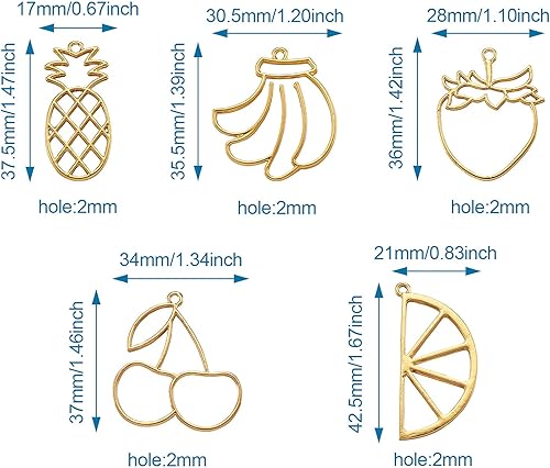 Vista 34 de Dijes de bisel de espalda abierta de estilo surtido, colgantes de marco hueco de metal, dijes de flores prensadas para hacer joyas de resina UV DIY