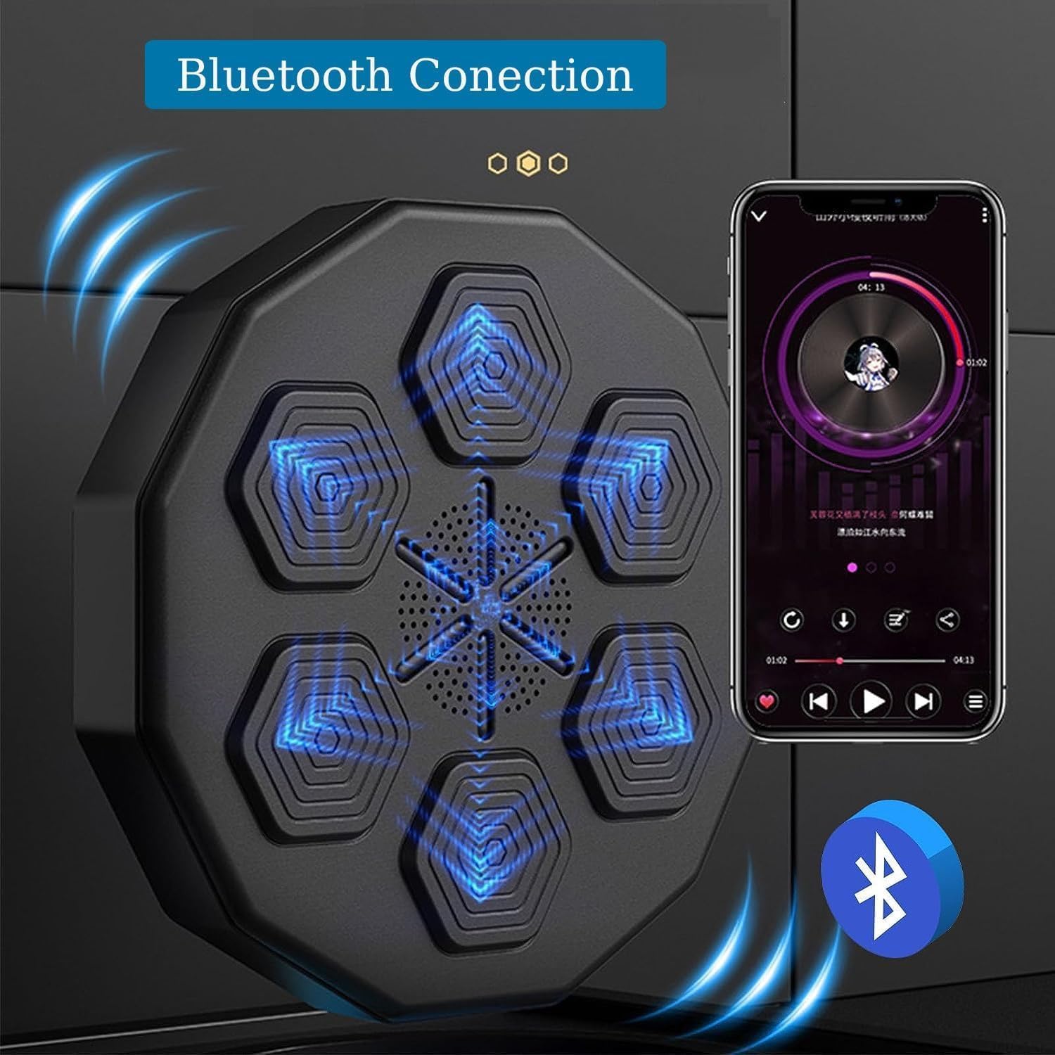 Macchina da Boxe Musicale,Music Boxing Machine,Music Box Machine,Elettronica per Allenamento Boxe,Macchina Elettronica Boxe Musicale LED,Macchina da Boxe Musicale Intelligente