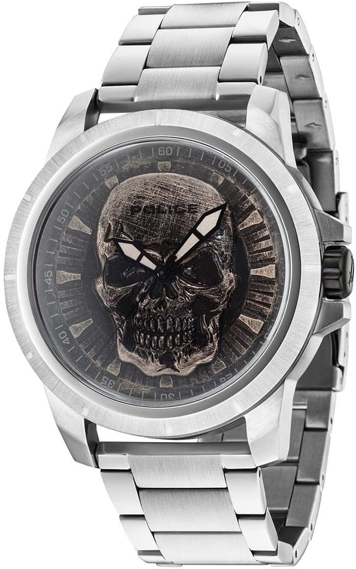 Police Reloj cronógrafo de Cuarzo para Hombre con Correa de Cuero PL. 14542JSBN/65, marrón, Cinta