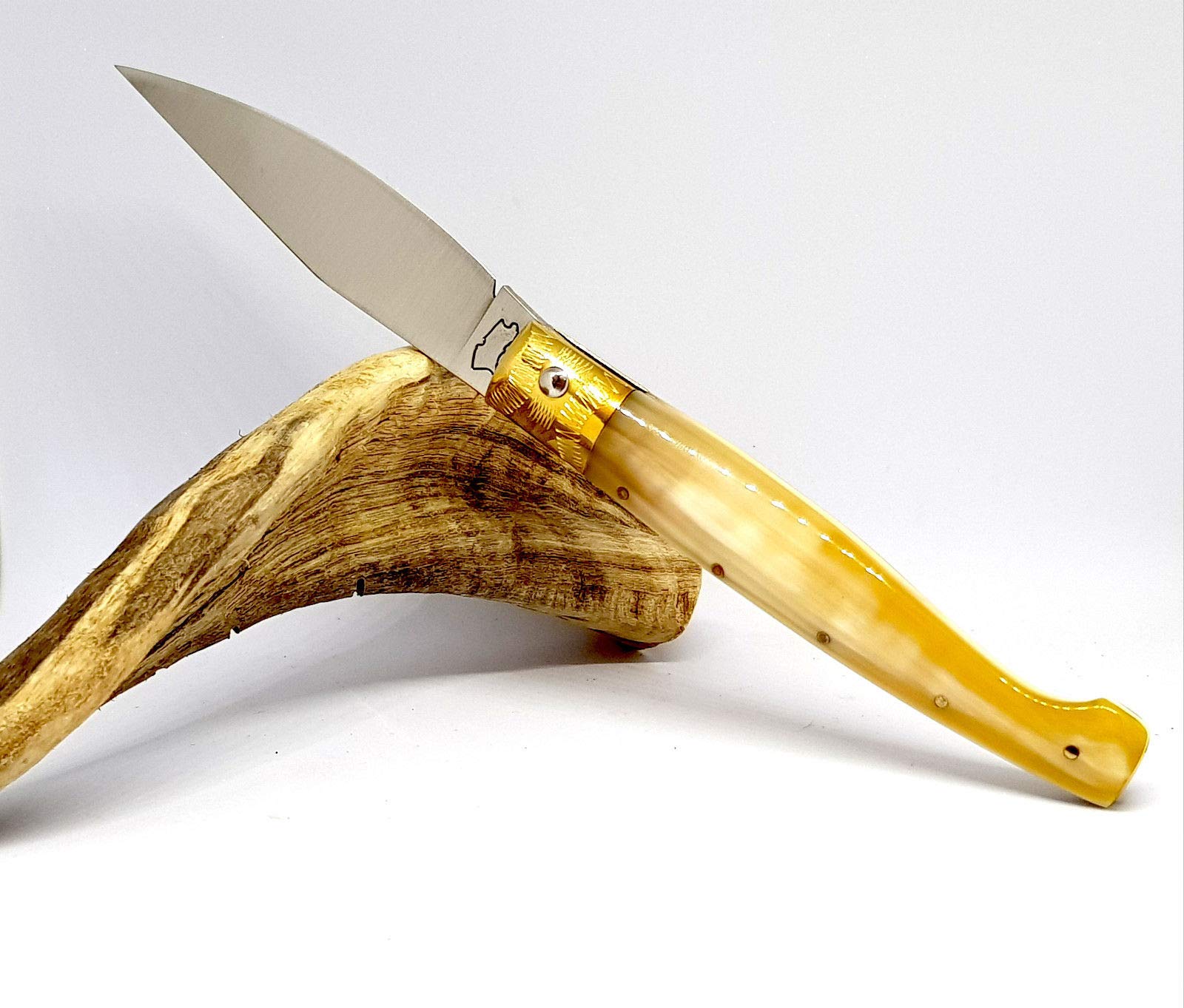 artigiano roberto monni Coltello Artigianale SARDO PATTADA Tascabile Manico in Corno Collezione Sardegna Art 45