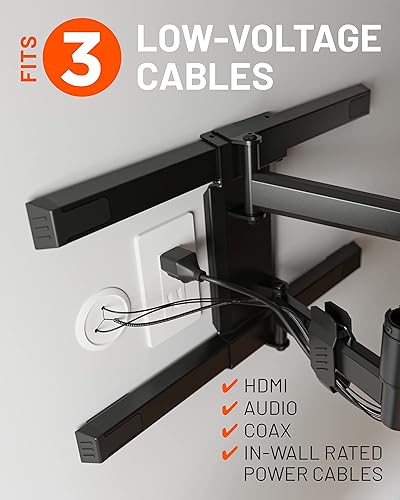 Miniatura 3 de ECHOGEAR Ocultadores de cables de pared para gestión de cables, mini ocultador de cable de 2.25 pulgadas oculta 3 cables de bajo voltaje detrás de