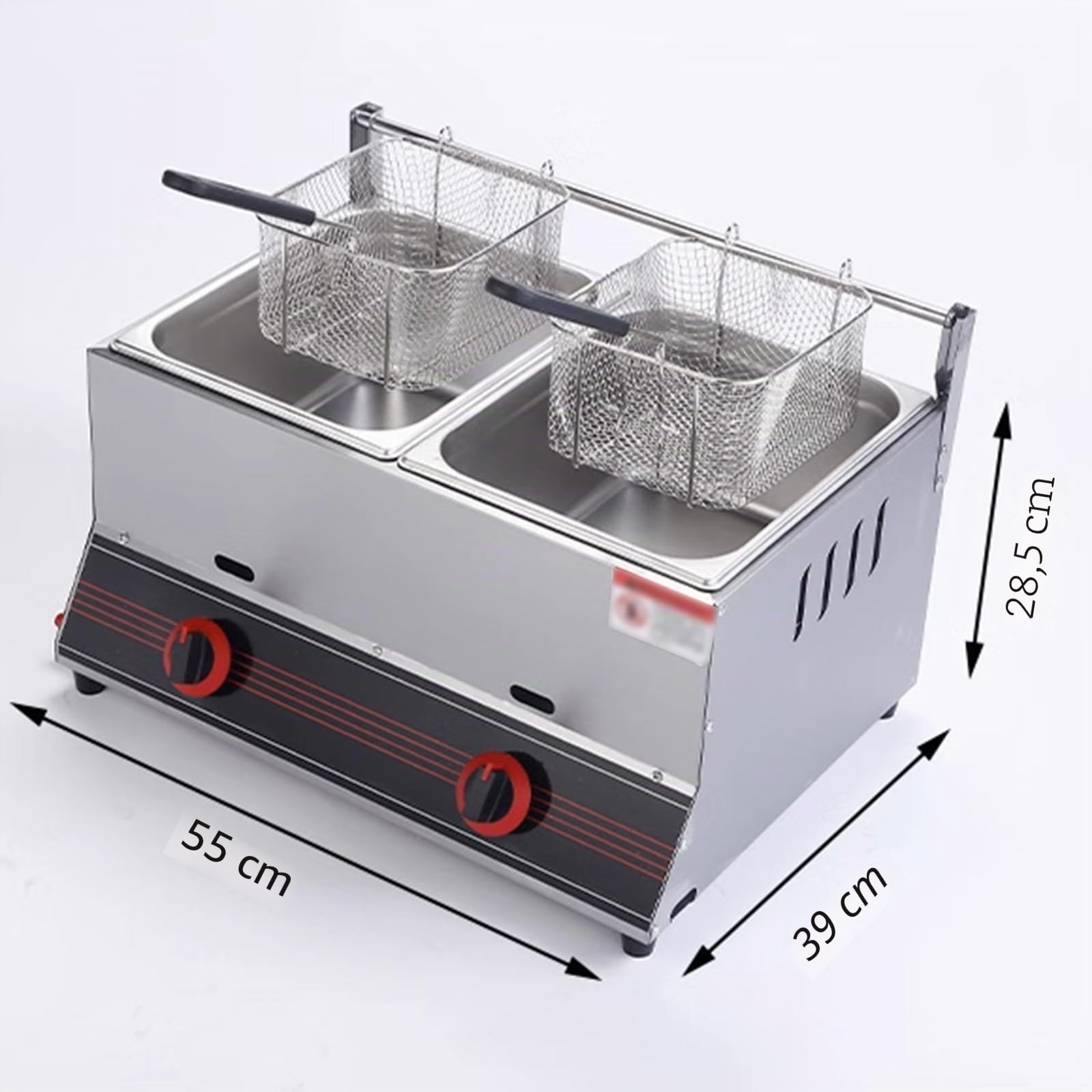 LXURY Freidora para exteriores, a gas, 55 x 39 x 28,5 cm, acero inoxidable, capacidad de aceite de 3 litros