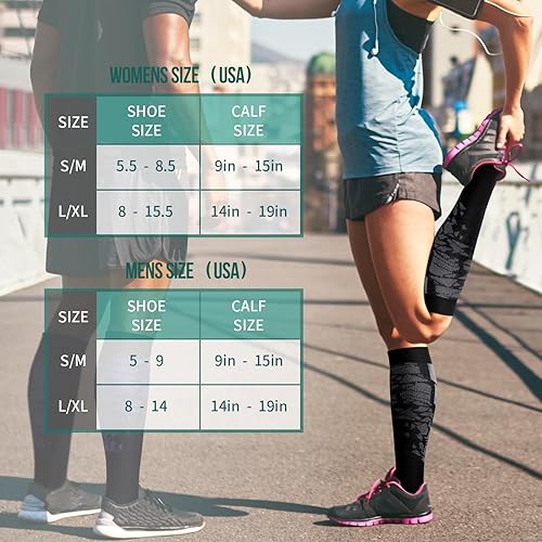 Miniatura 79 de Paquete de 3 pares de calcetines de compresión médica para mejorar la circulación de mujeres y hombres, para correr, hacer deporte y amamantar