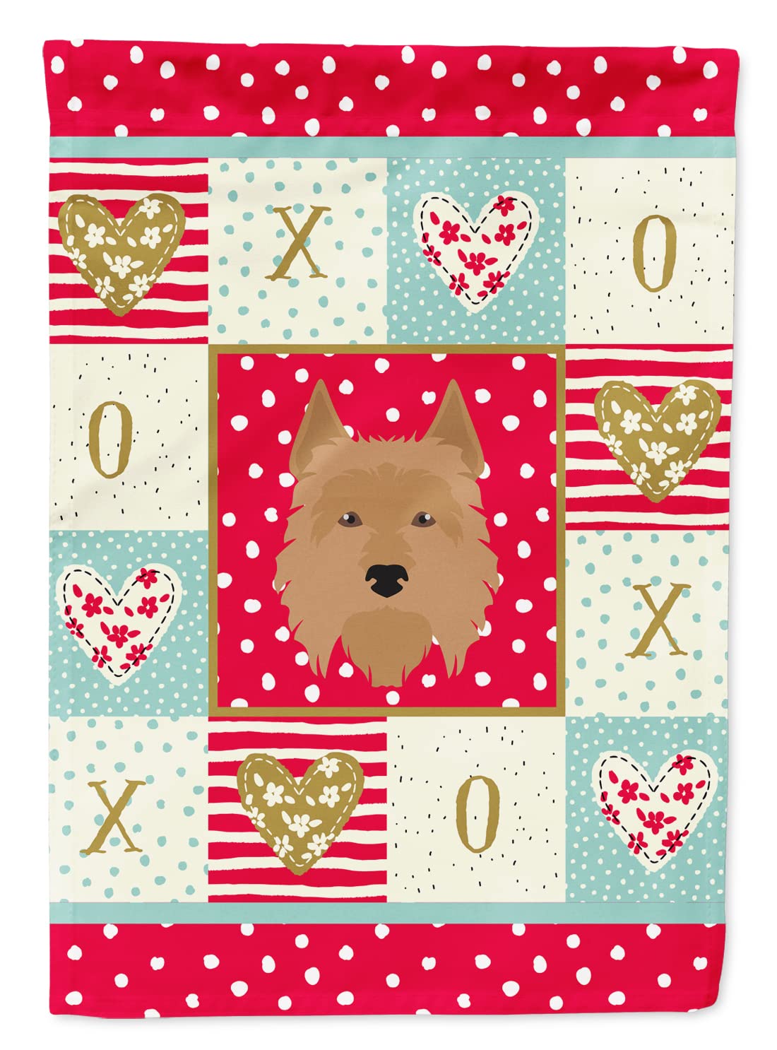 Australian Terrier Love Flag grande toile pour une terrasse accueillante