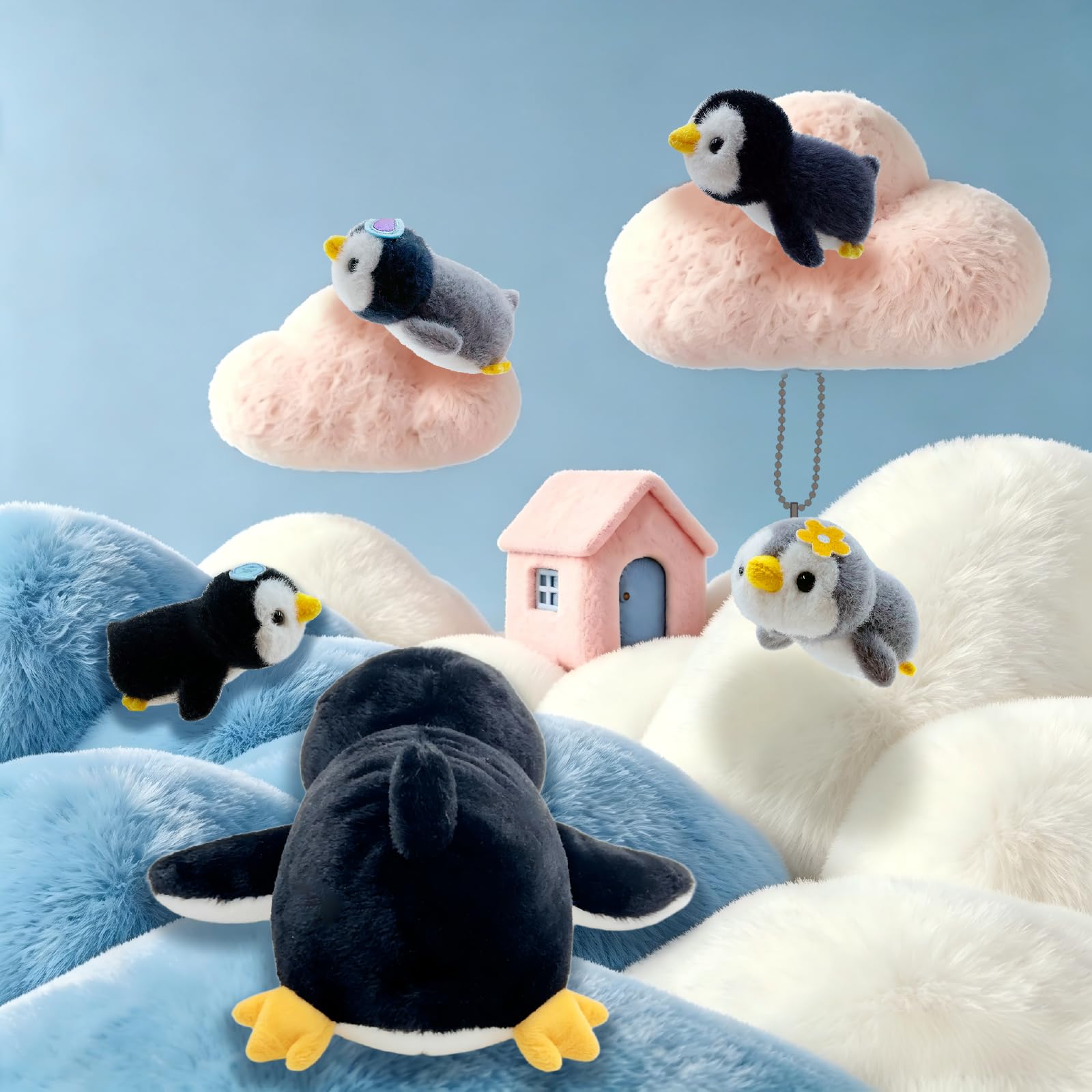 Amazon.co.jp: ペンギンのぬいぐるみ、5イン1の大きなママと4匹の