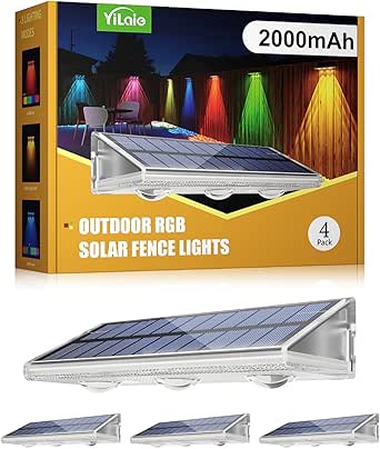 YiLaie Solar Fence Lights Outd...
