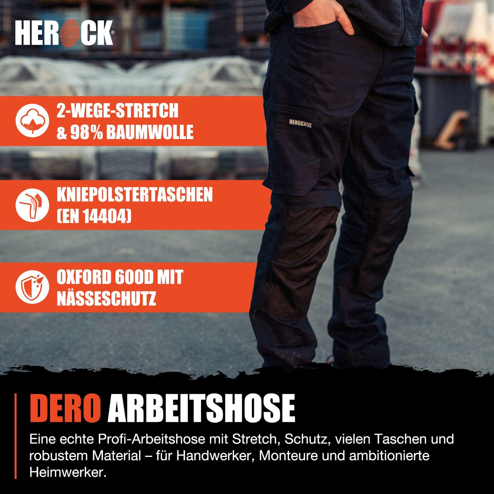 Herock Spodnie Dero Szary/Czarny