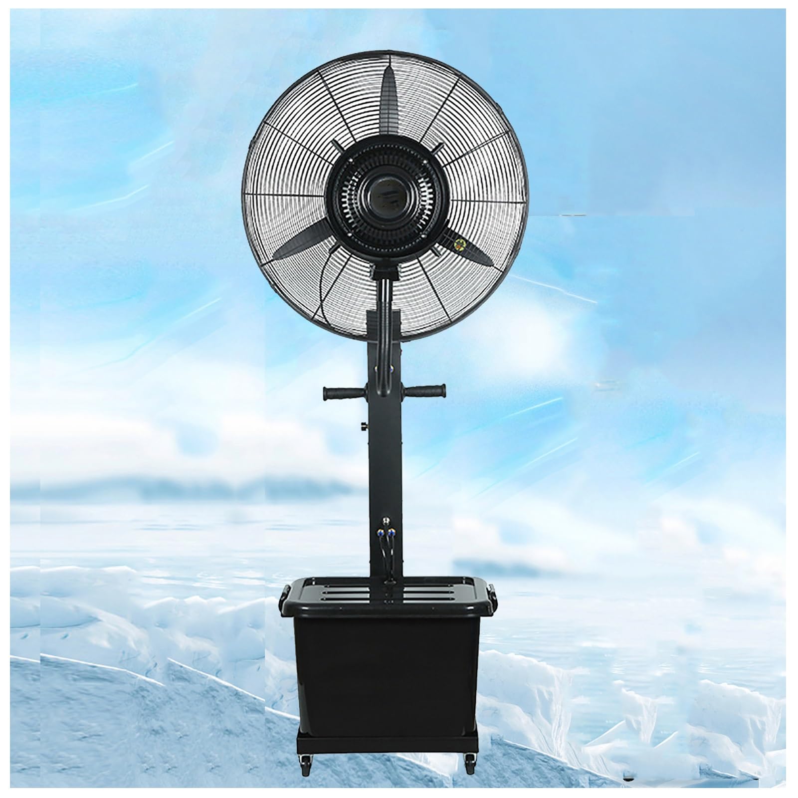 Ventilador de nebulización de Pedestal portátil para Patio, 3 velocidades, Tanque de Agua de 42 L, refrigeración al Aire Libre