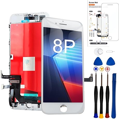 LMQ Screen Replacement for iPhone 8 Plus, 5.5" LCD Display with Frame...