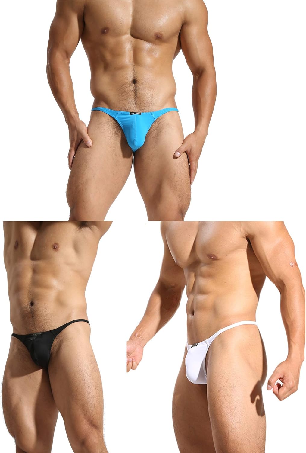 Mens T-Back Thongs Sexy Low Rise G-String Briefs Bulge Pouch Underwear - Image 2
