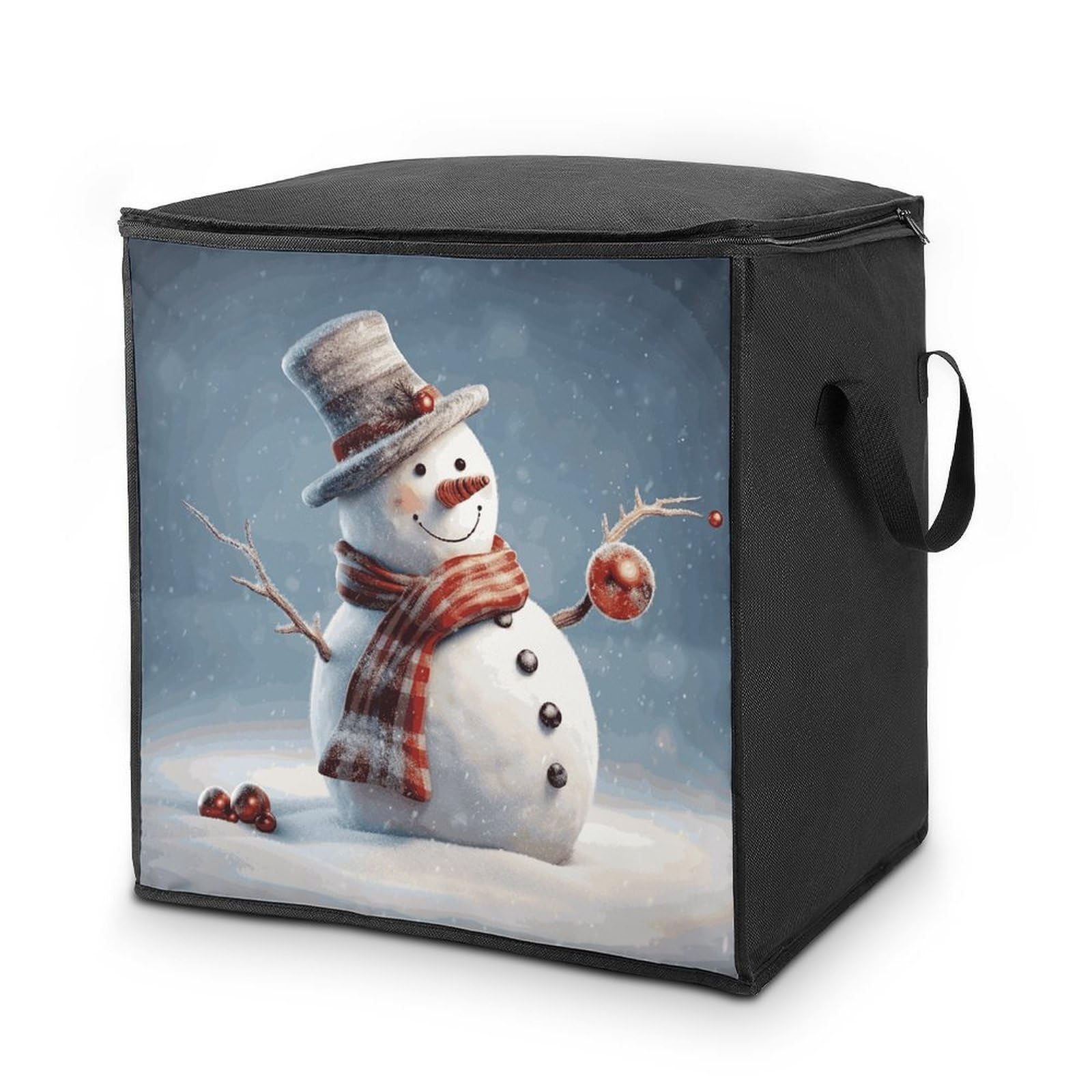Fekiloot Style Funny Christmas Snowman Storage Bags With Reinforced Handles,Moving Bag With Zipper,Closet Organizers,Compression Packing Cubes