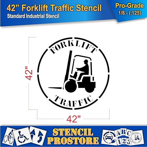 Miniatura 2 de Plantilla de marcado de piso de seguridad, plantilla de tráfico para carretilla elevadora de 42 pulgadas, 42 x 42 x 18 pulgadas (128 mil), grado