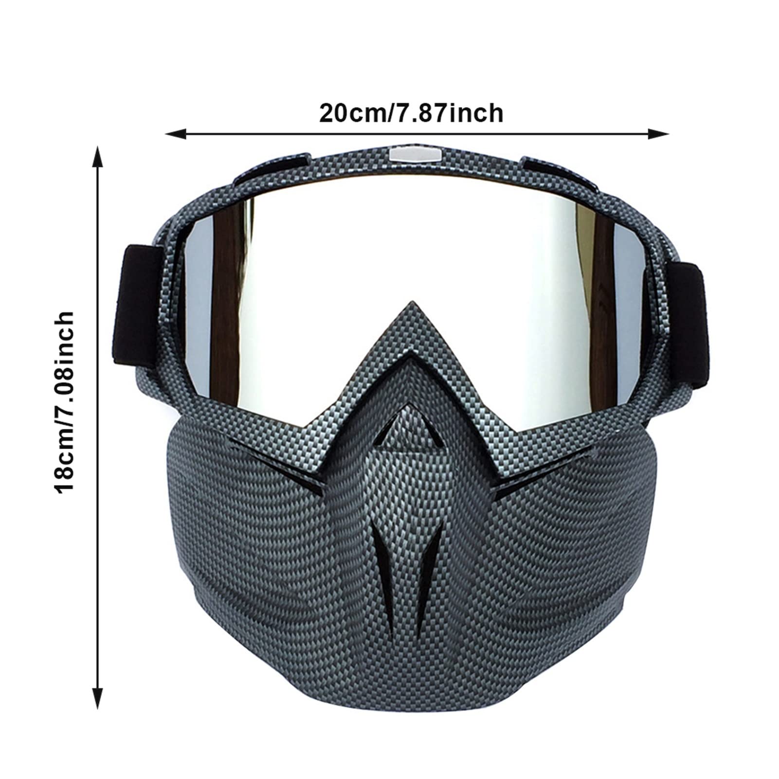 QINQIN Gafas de Sol de esquí Motocicleta Goggles Sports Ski Snowboard Protección Mascarilla de Cara con anteojos Desmontables Ajuste for Mujeres Hombres Jóvenes Adultos Niños Chicas (Color : Black)