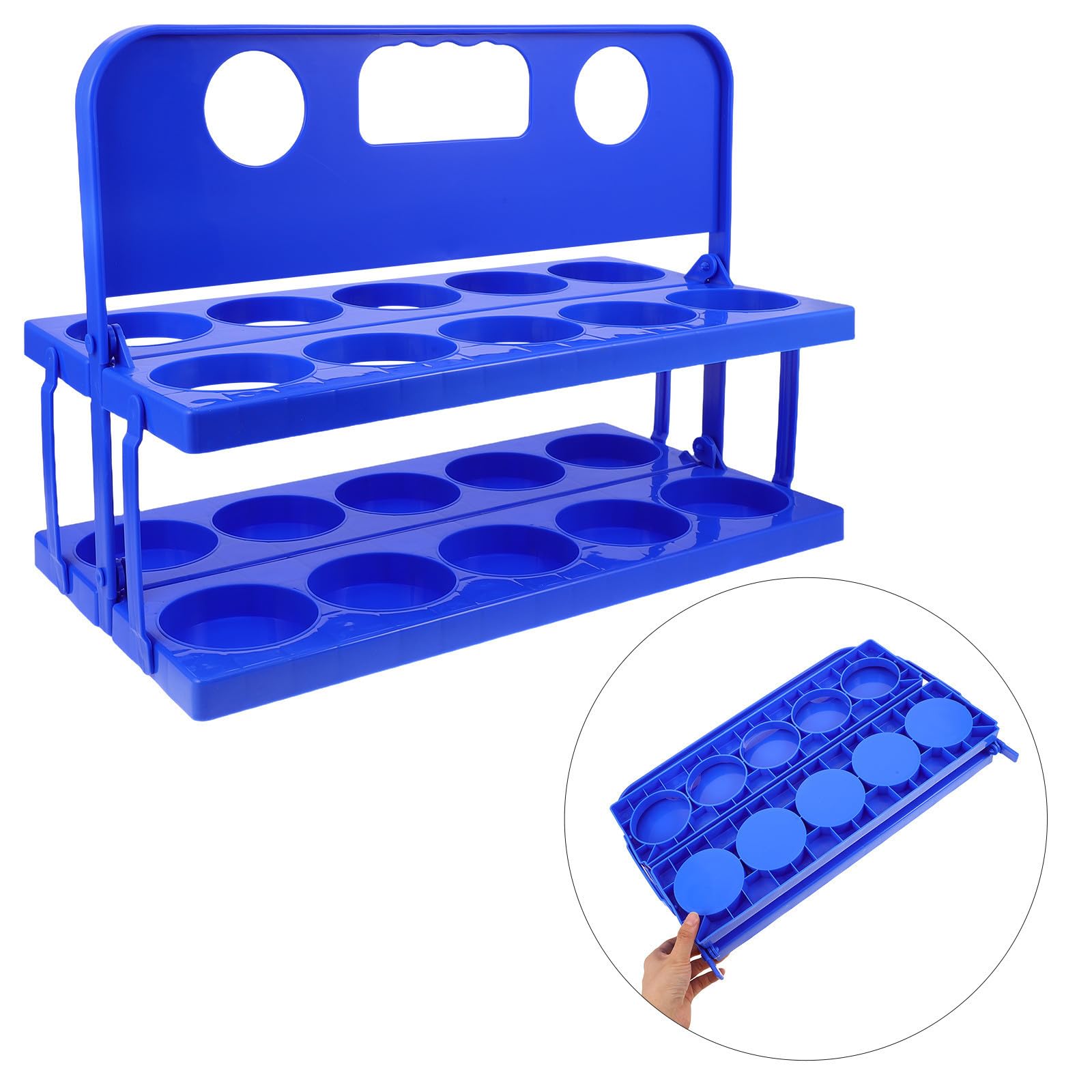 Healvian Porte-Gourde Pliable en PP avec 10 Emplacements et Base Stable pour Rangement Portable, pour Courses du Matin et Événements Sportifs
