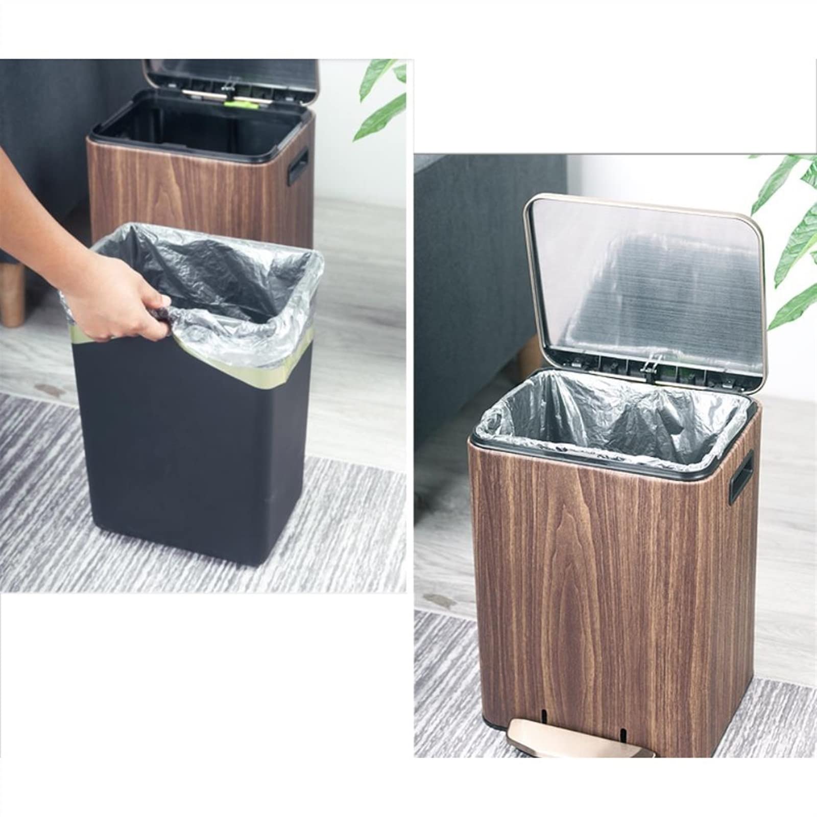 Pattumiera Toilette Da Bagno Con Pattumiera A Pedale Coperchio Cestino(15l)