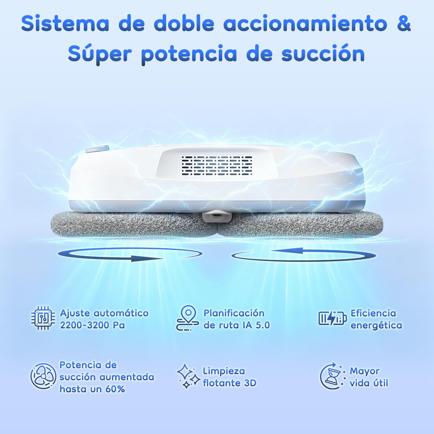 Obito Robot limpiacristales, Limpiador de Ventanas de Doble pulverización | planificación de trayectoria con IA, sistema de escalada constante, detección de bordes, para ventanas de gran altura