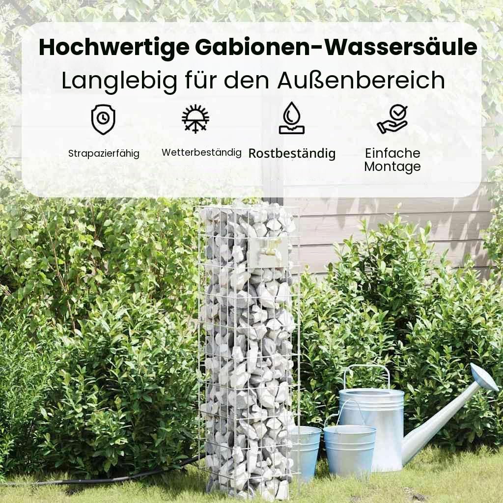 vidaXL Gabionen Wasserhahn 4 STK. Silber 25 x 25 x 100 cm