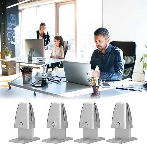 Miniatura 3 de Clip de soporte de división de escritorio, 4 piezas de aleación de aluminio en forma de T clip de soporte de pantalla de escritorio, adecuado para