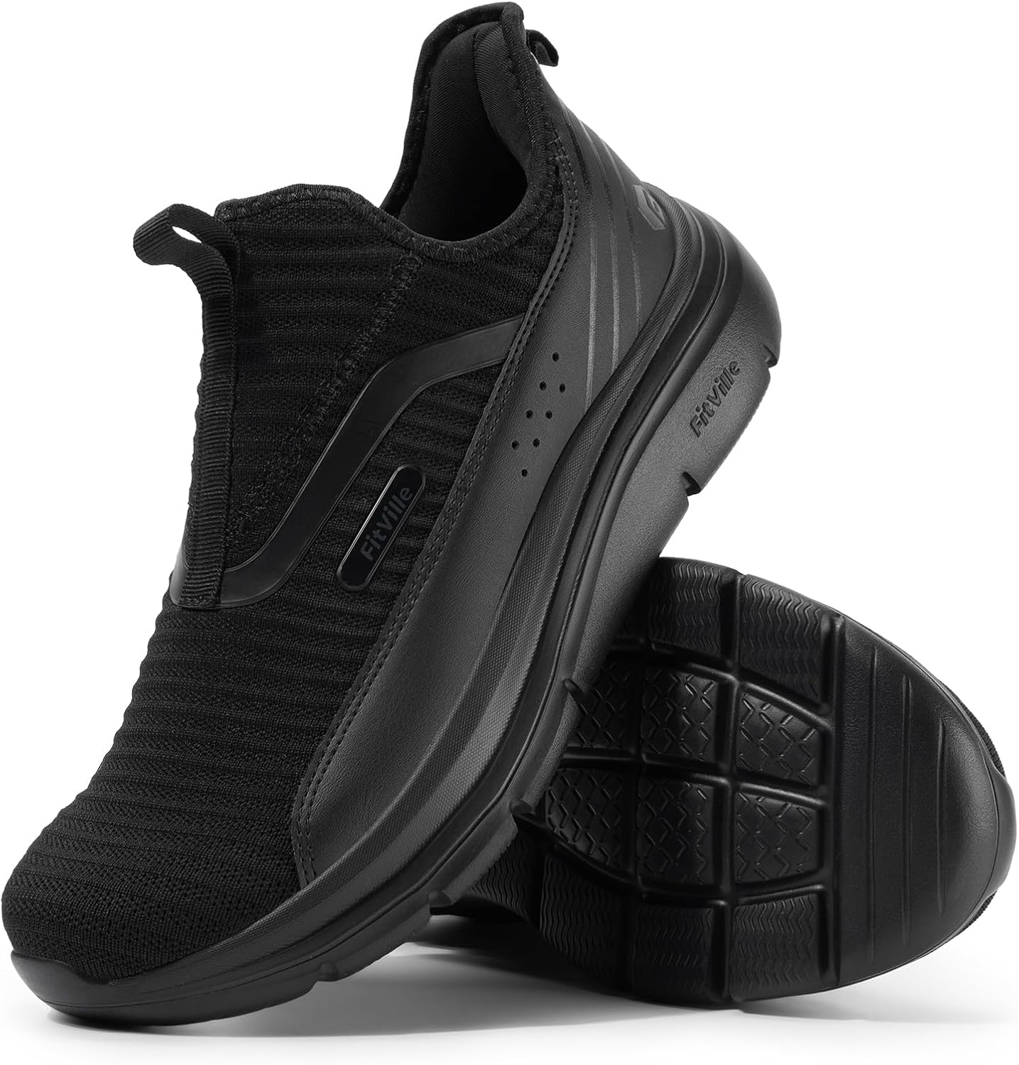 FitVille Men's Extra Wide Slip on Walking Shoes with Arch Support Men Slip on Sneakers for Foot Pain Relief-Stepease V2 - Image 8