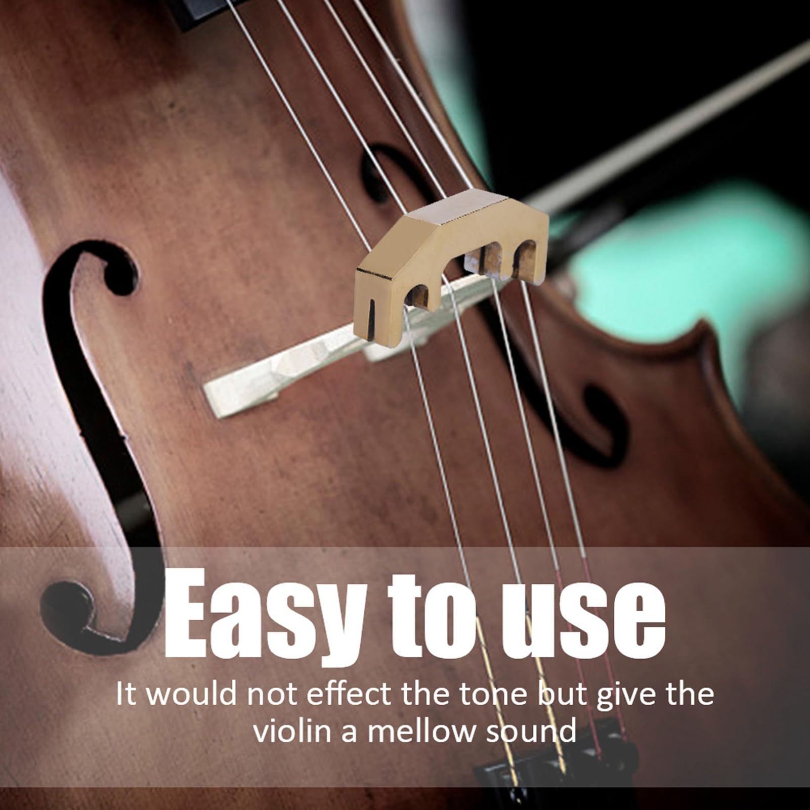 Yctze Professional Alloy Practice Violin Mute for 4/4 Violins, Silent Practice Heavy Metal Mute - Image 2