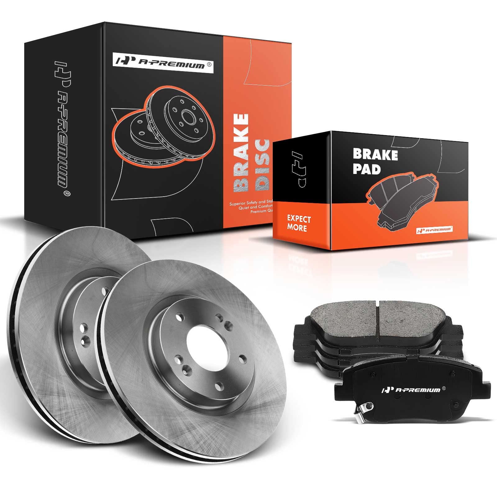 Photo 1 of A-Premium 11.81 inch(330 mm) Front Vented Disc Brake Rotors + Ceramic Pads Kit Compatible with Select Hyundai and Kia Models - Sonata 2011-2015, Optima 2011-2016, 6-PC Set