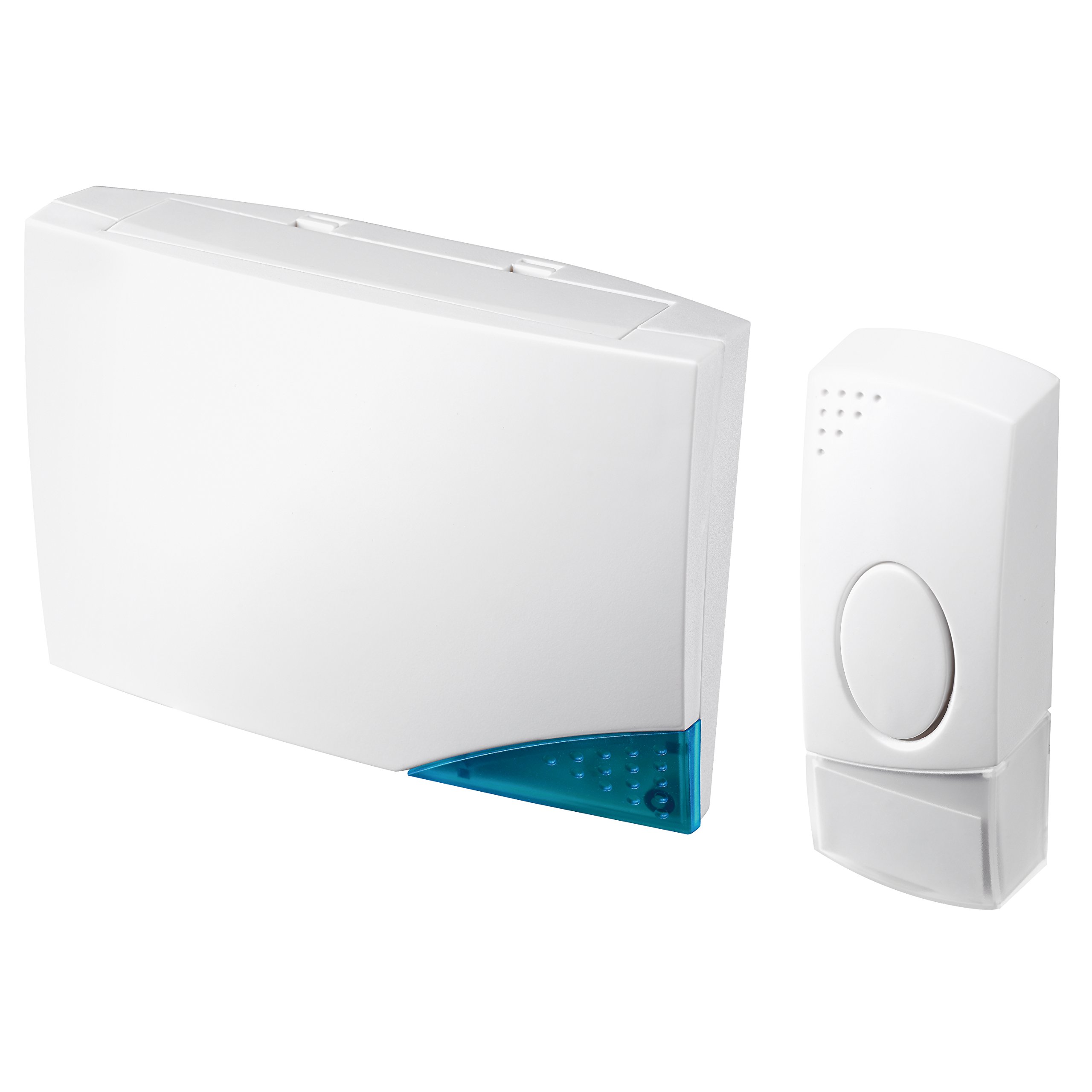 Masterplug White Wireless Doorbell Push Button, Battery Operated, With Visual Indicator