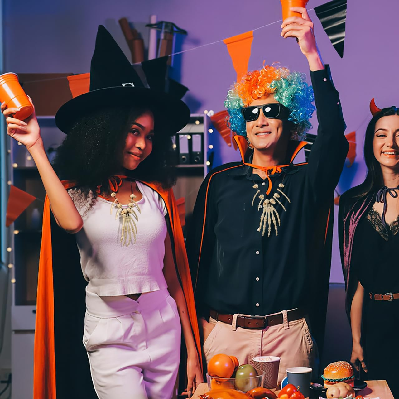 Amosfun Skull Pendant Necklace Skeleton Head Hand Bone Charm Cosplay Fancy Party Jewelry - Image 7