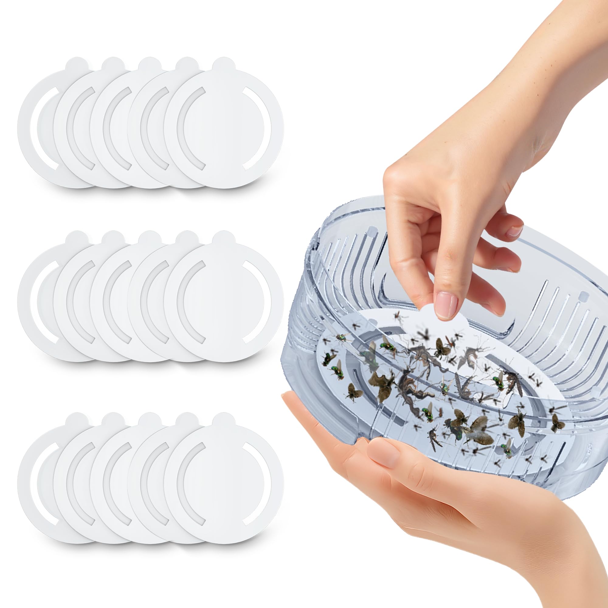 Photo 1 of 15 Pack Refill Glue Boards Compatible with SQWJP Fly Trap | Sticky Adhesive Inserts for Indoor Fan Bug Catcher | Replacement Trapping Sheets