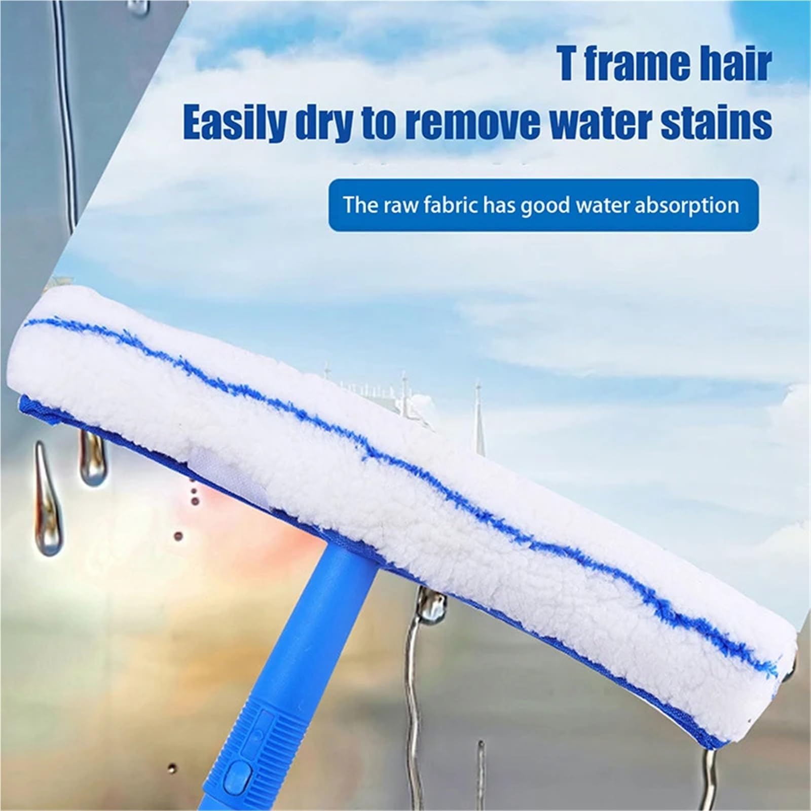 Limpiador de Ventanas 35 cm con escobilla Goma y Limpiador Microfibra for Ducha para Ventanas(Style C)